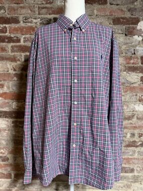 Polo Ralph Lauren Mens XL Plaid Button Down Shirt 100% Cotton Stretch Multicolor